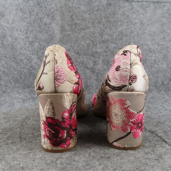 Kelly & Katie Shoes Womens 7 Floral Pump Block Heel Slip On Fashion Event Formal - Picture 6 of 14